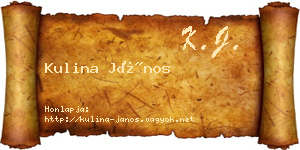 Kulina János névjegykártya